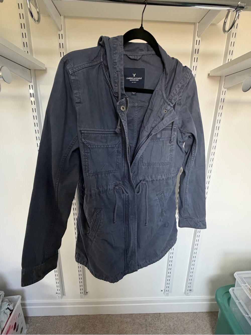 NWT American Eagle Outfitters women’s Hooded Jacket - Blue Gray